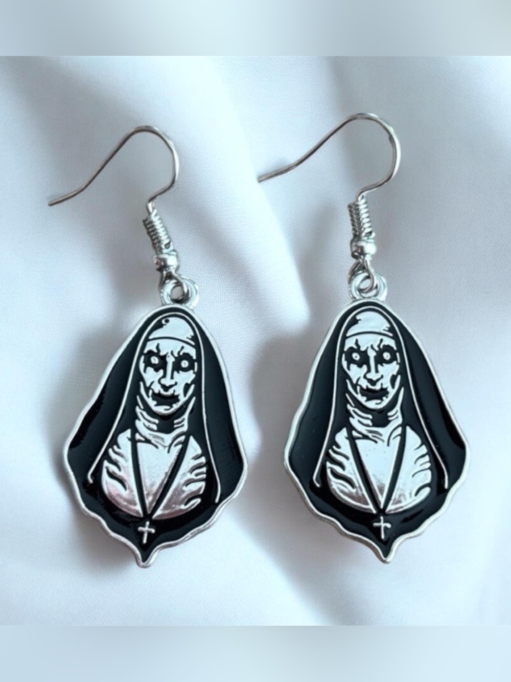 5/$25 The Nun Horror Movie Enamel Dangle Earrings